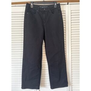 Chicos Black High Rise Straight Leg Jeans Womens Size US 8P/Chico 1P Denim Pants